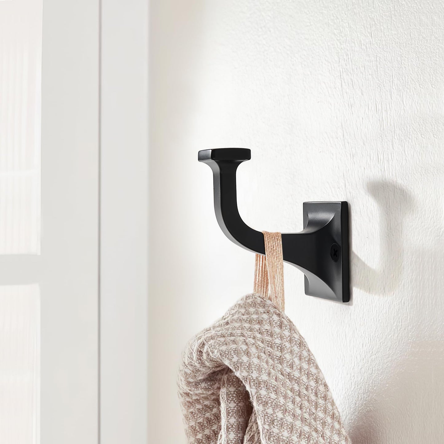 SAILING 3 Pack Coat Hooks - Matte Black Robe Hooks Decorative Wall Hooks for Bathroom Bedroom Kitchen Towel Robe Clothes Cabinet Closet Bathroom Hardware
