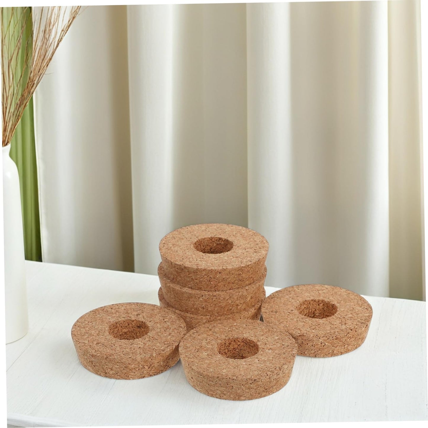 KESYOO 6pcs Cork Lids with Center Hole for Hydroponic Glass Ventilated Stopper for Terrarium and Vase Use Decorative and Functional Plant Accessory