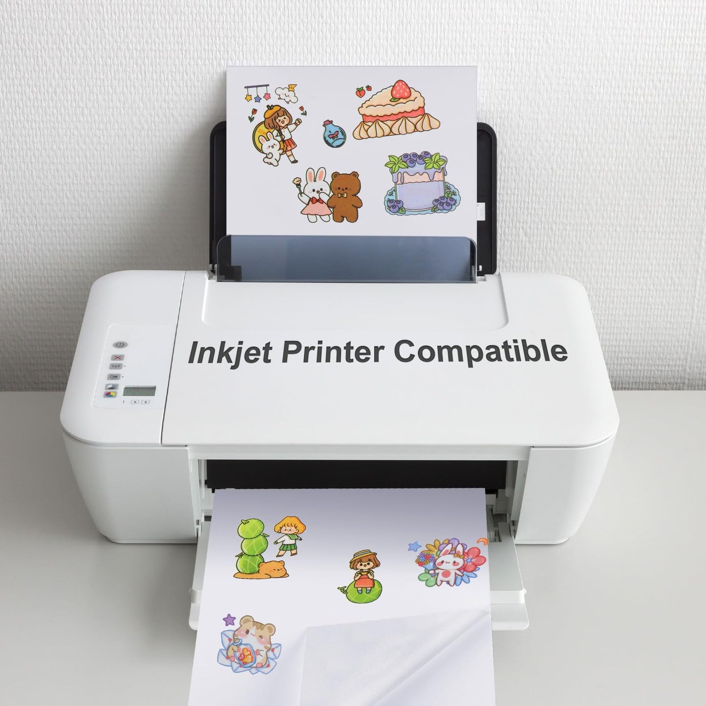 Feifeiya Washi Paper Sticker White Printable Multipurpose Copy Paper Inkjet Printer Compatible Full Sheet Letter Size Labels(30 Pcs,8.5 x 11 Inches)