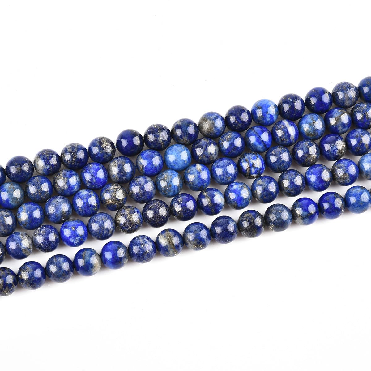 8mm Genuine Blue Lapis Lazuli Beads Round Gemstone Loose Beads for Jewelry Making (45-48pcs/strand)
