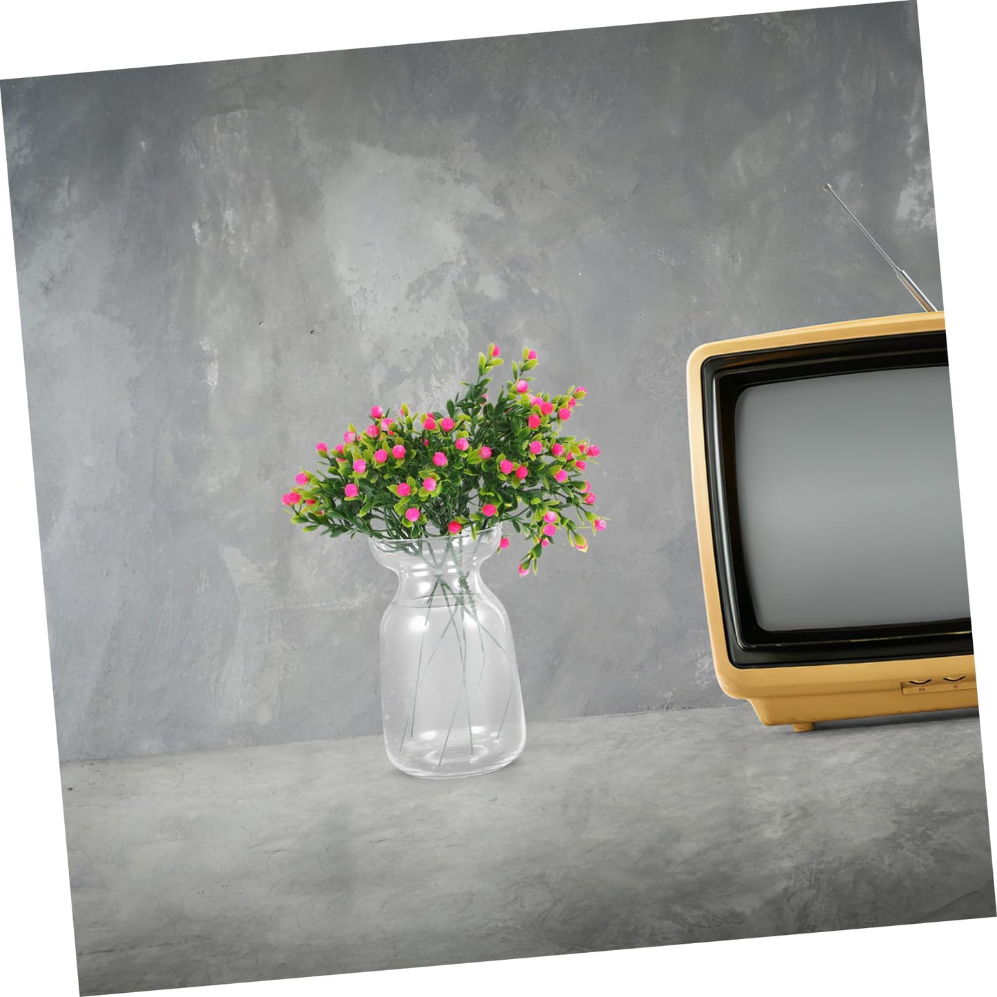 GLEAVI Clear Glass Vase for Hydroponics and Floral Arrangements Elegant Desktop Decorative Centerpiece for Home and Office for Plant Container and Terrarium Display