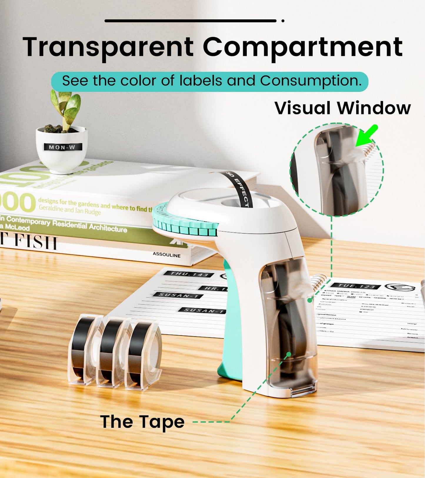 EazeID Embossing Label Maker Machine, Retro Embossed Label Maker Vintage, Handheld Old School Embosser with 3Rolls 3D 9mm 3/8 Inch Embossing Label Tapes for School Kids Items Home Office Scrapbooking