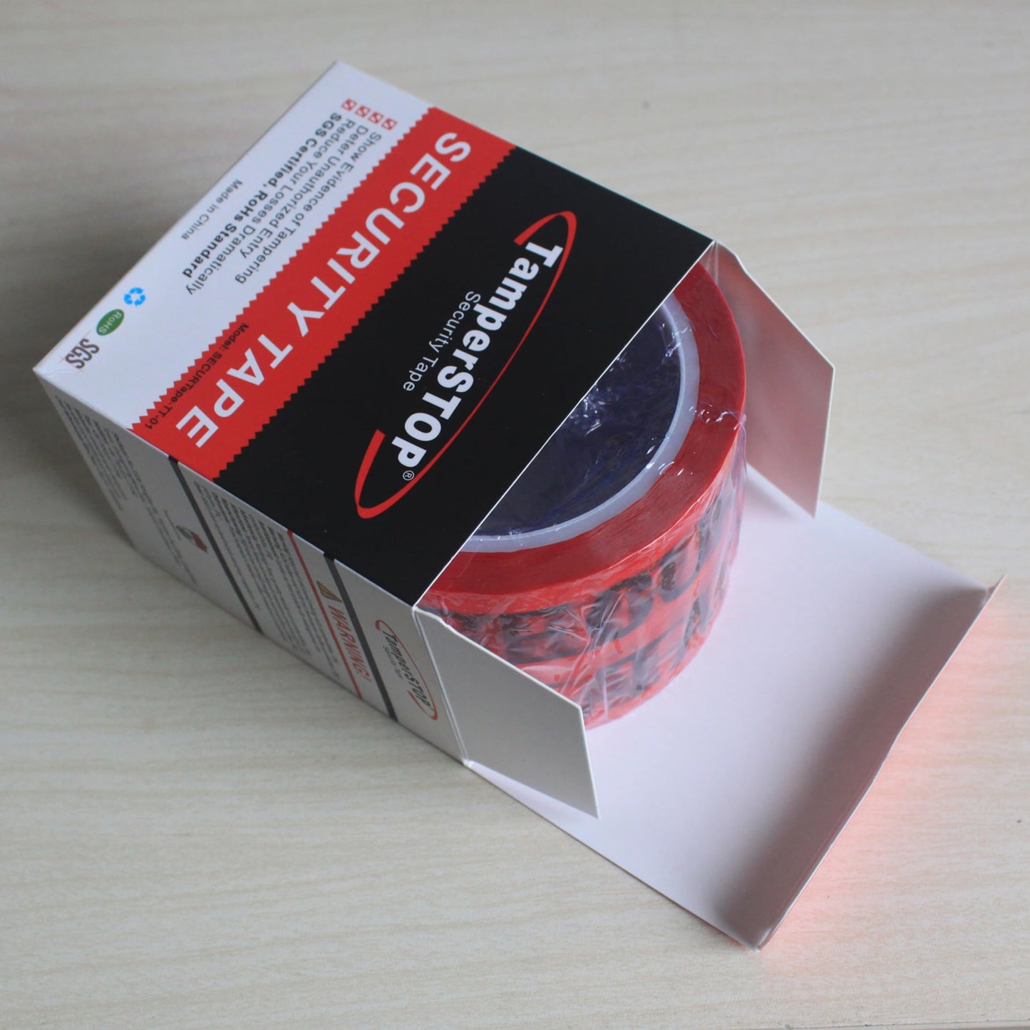 TamerSeals Group - 1 Roll Large 100% Total Transfer Tamper Evident Security Packing Tape (3 Inches x 55 Yards x 2 Mil, Ultra-Thick “Void” Film, Red)