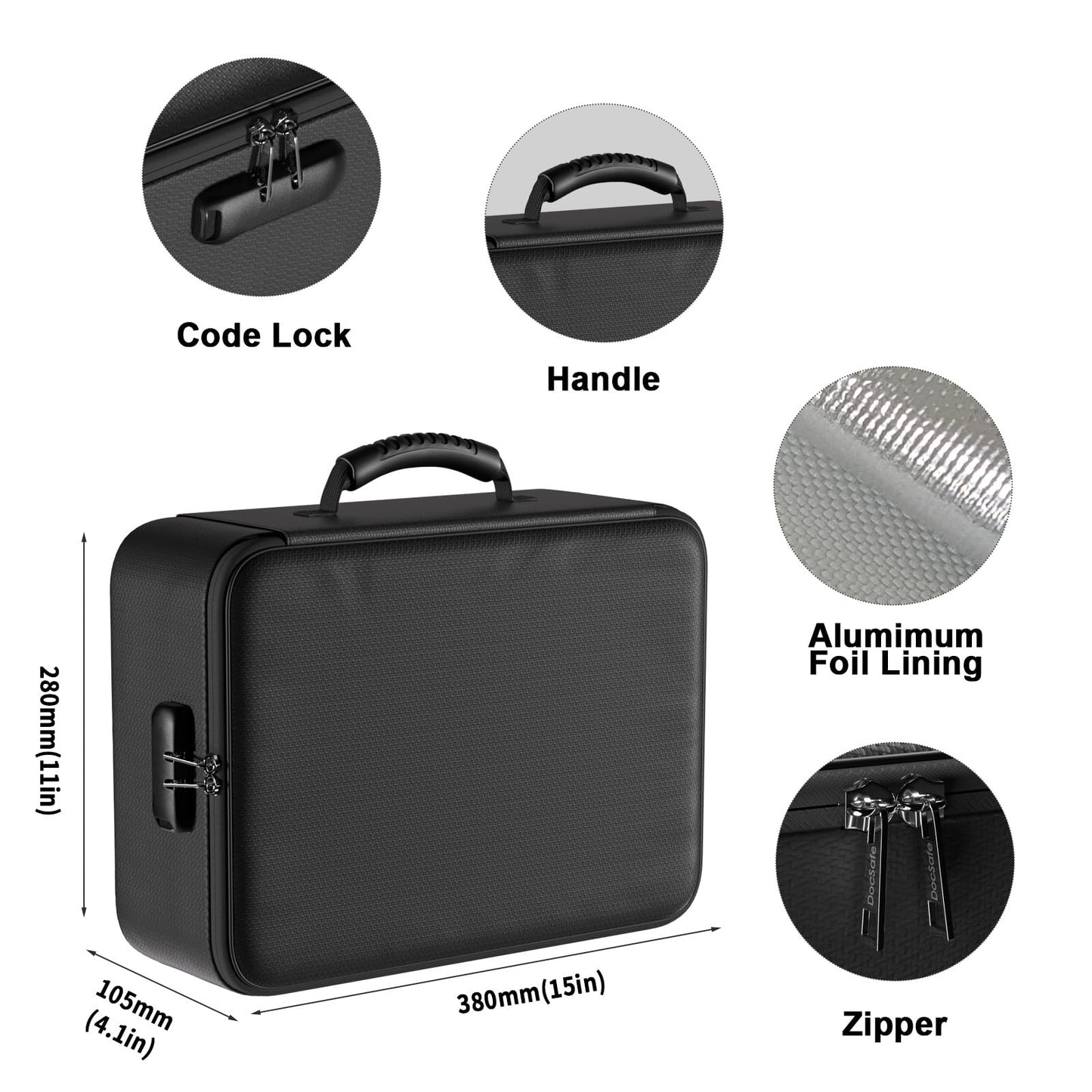 DocSafe 5200°F Document Organizer with Lock, Upgraded Heat Insulated Fireproof＆Water-Resistant Box 8 Layers File Organizer, Portable Home Travel Safe Storage for Important Documents and More
