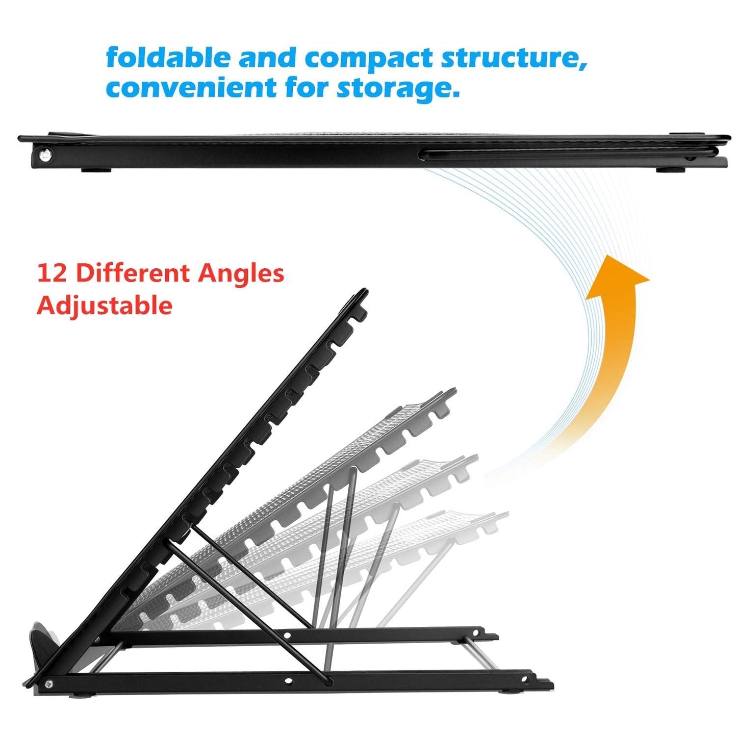 IMAGE Laptop Stand, A3 Large Version Foldable Portable Ventilated Desktop Laptop Stand Holder, Adjustable 12 Angle Points Stand, Compatible with 10" ~ 17" Notebooks, LED Light Box Pad