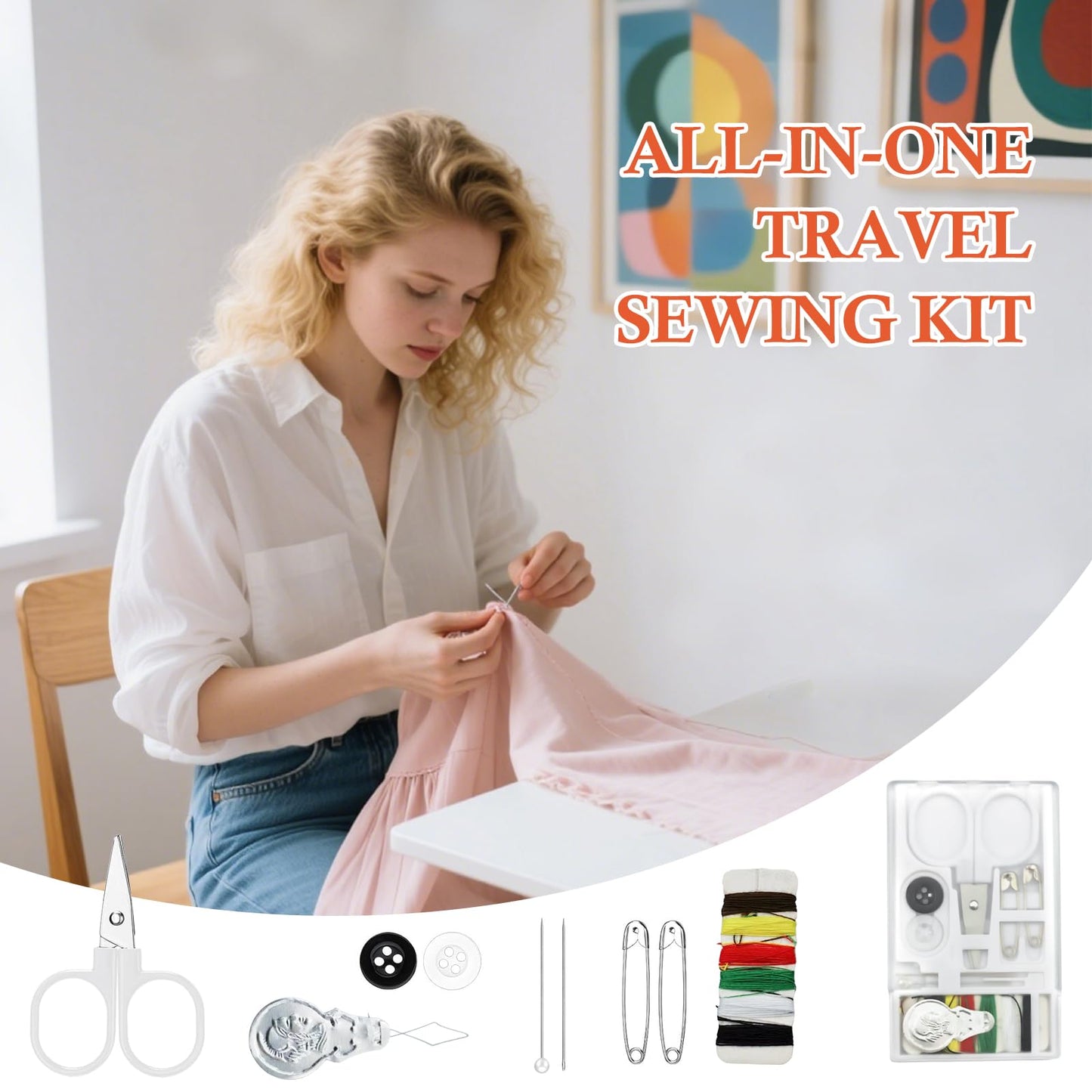 25 Boxes Mini Travel Sewing Kit Quick Fix Sewing Kits Bulk Basic Portable Pre Threaded Needle Emergency Repair Tool for Christmas Gifts Beginner Traveler Home Hotel (White)