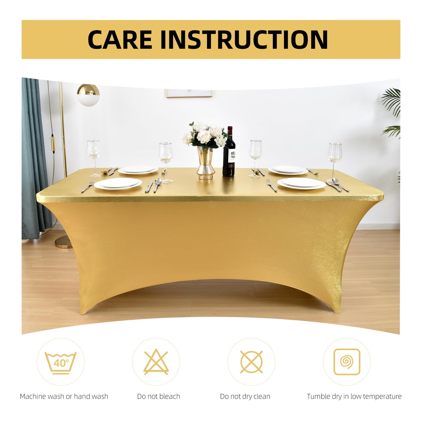 ZarzaaSik 10-Pack 6ft Spandex Table Covers for Rectangle Standard Folding Tables - Wrinkle Resistant Stretch Tablecloths - Ultimate Fitted Table Protector for Parties, Banquet, Wedding
