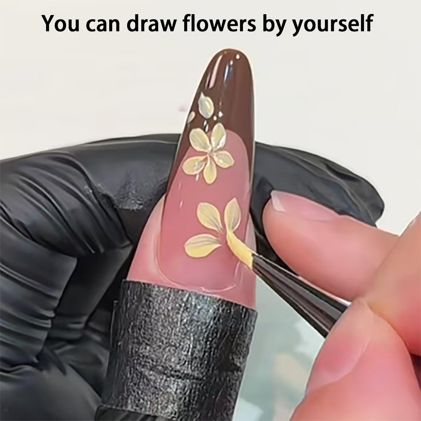 HNRongkya Kolinsky Nail Art Brush with Wooden Handle, Fine Tip for Drawing Petals and Butterflies, Suitable for nail polish powder, 1 Pack