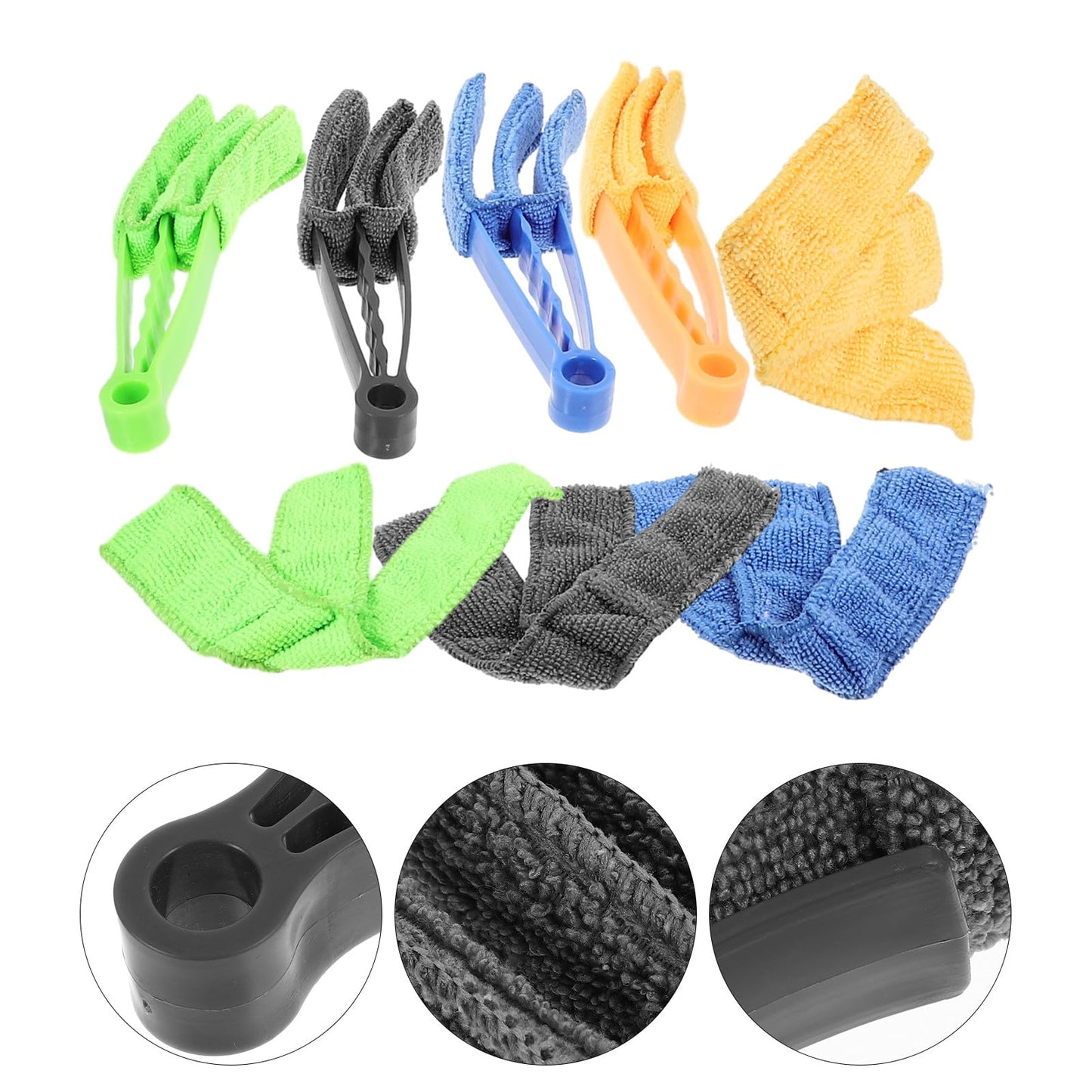 SEWCHICS Multifunctional Blinds Cleaner Brush Set 8pcs with Detachable Covers, Household Vent Dusting Tool for Daily Use, Compact Window Blind Duster Kit for Home Cleaning