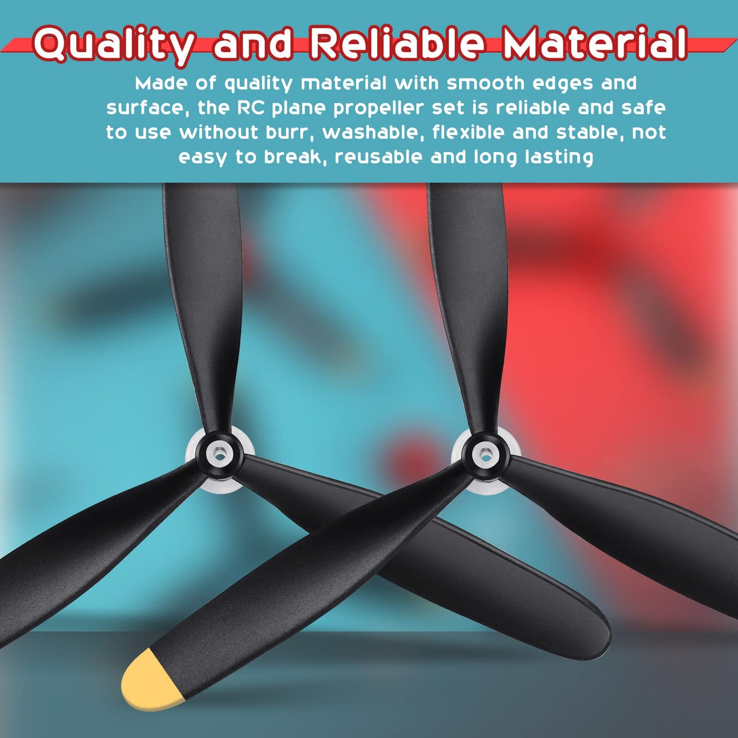 Outus 3 Sets Spare RC Plane Propellers 3 Blade Propeller Compatible with P40 Fighter Remote Control 761-13 Radio Controlled Plane Carbon Fiber Nose Cone with Savers and Adapters