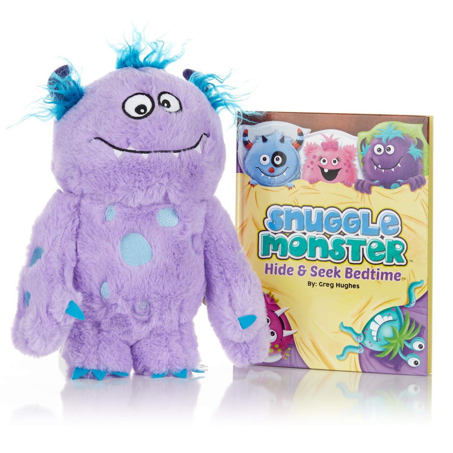 Continuum Games Snuggle Monster - Hide and Seek Bedtime Plush Toy and Book - Purple