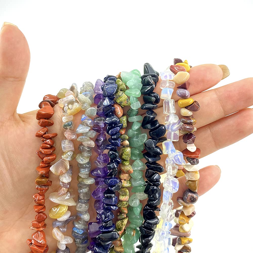 260pcs Natural Amethyst Crystal Beads Chips 5mm to 8mm Irregular Gemstone Beads with Holes DIY for Bracelet Necklace Earrings Jewellery Making Craft 32 inch