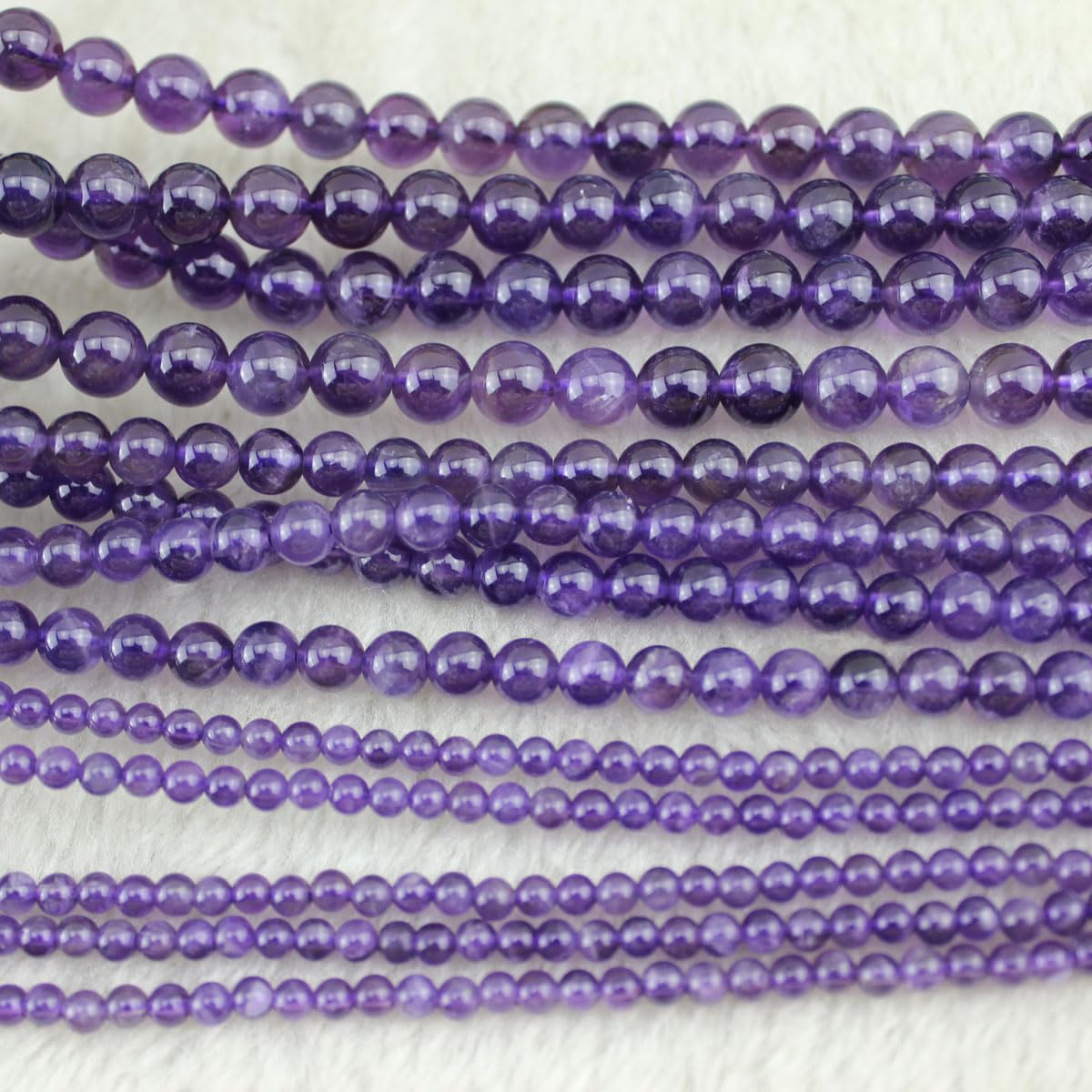 10mm Natural Amethyst Beads Round Gemstone Loose Beads for Jewelry Making (38pcs/Strand)