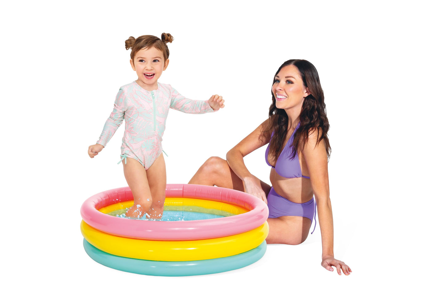 Intex: Inflatable Baby Pool - Sunset Glow - 34"x10", 3 Color Rings, Outdoor & Backyard, Water Splash Kiddie Pool, Soft & Durable, Toddlers-Kids Age 1+