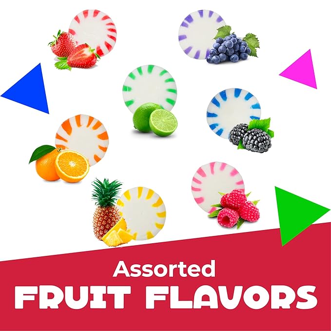 Fruit Starlights Hard Candy Assortment | 1 Pound Bag - Approx. 85 Count | Individually Wrapped Hard Candy | Assorted Flavors | Starlight Fruit Candies