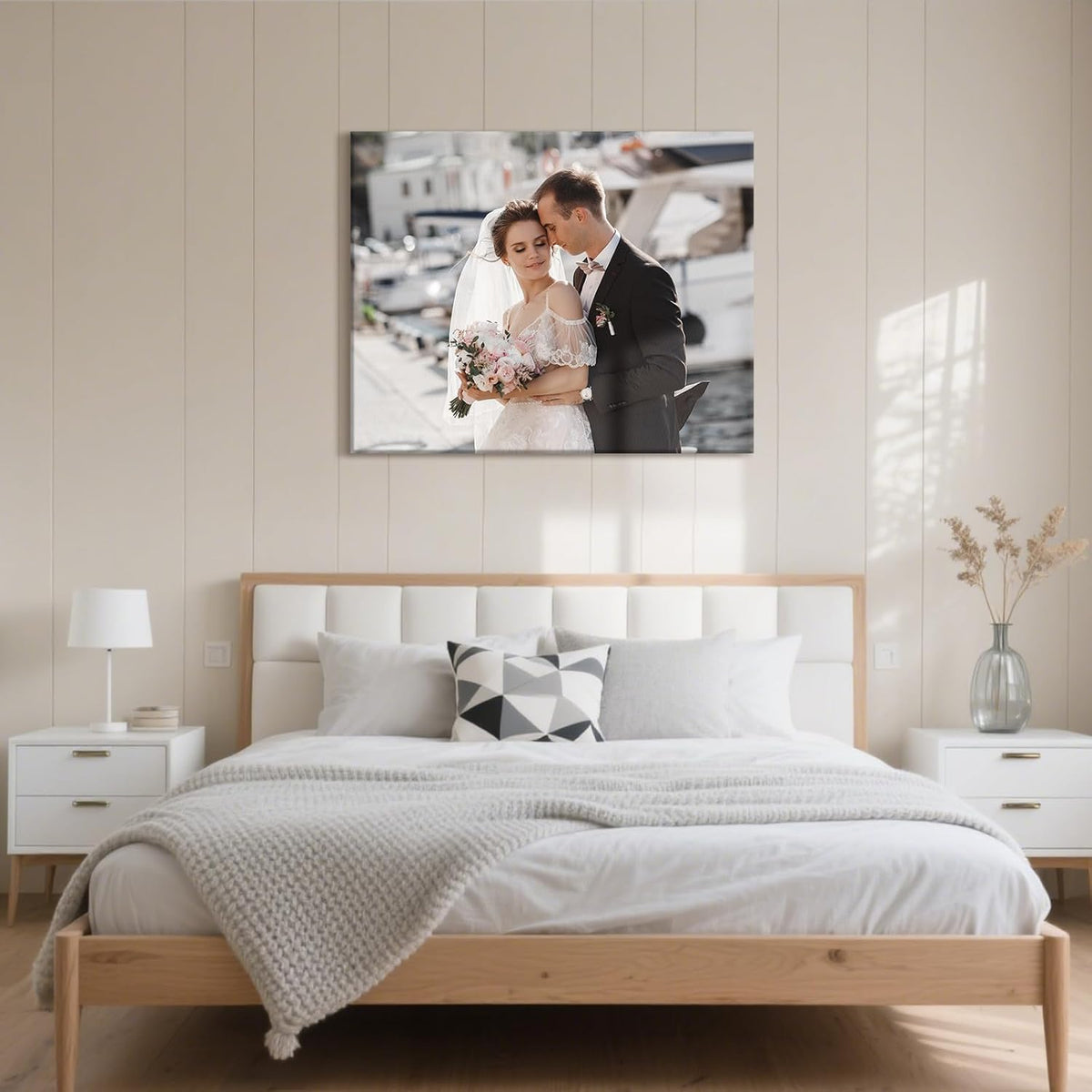 Personalized Custom Canvas Prints with Your Photos & Text, Customized Picture Print, Transform Own Images Into Framed Wall Art Digitally Printed Photo to Canvas, Keepsakes Gifts for Family 30x24’’