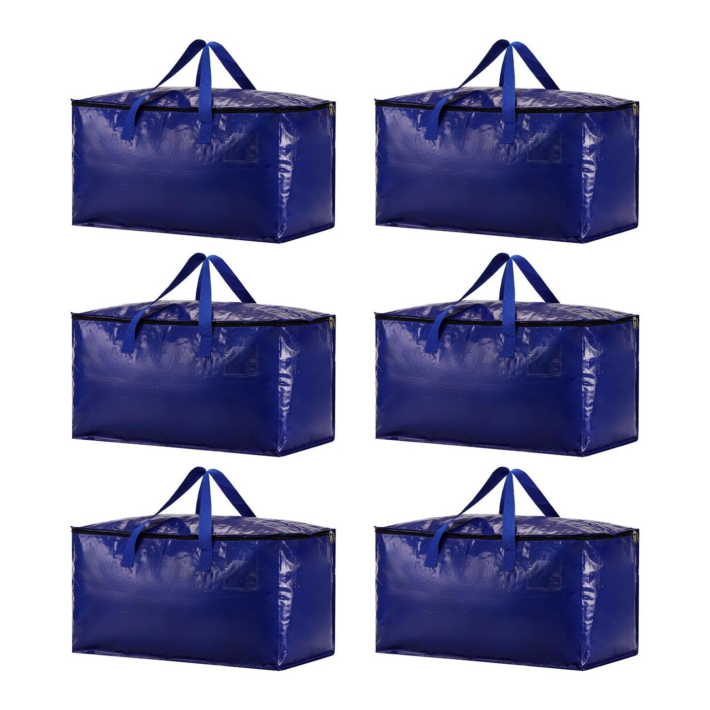 Moving Bags Heavy Duty,Packing Bags For Moving,Water Resistant, Foldable,Zip Backpack,Reusable Storage,For Clothes Storage,Travelling,College Essentials Moving Supplies.(PE,6pcs) (blue)