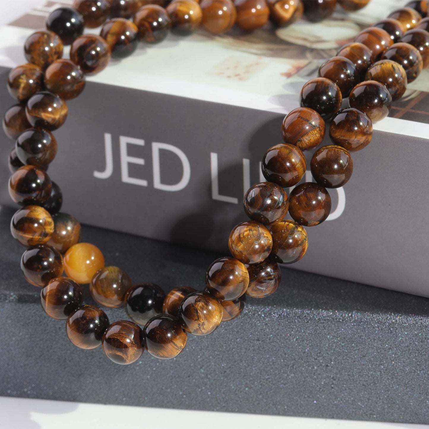 Filluck Natural Stone Beads 8mm Yellow Tiger Eye Polished Round Smooth Agates Gemstone Beads for Jewelry Making 15 Inch(Yellow Tiger Eye,8mm)