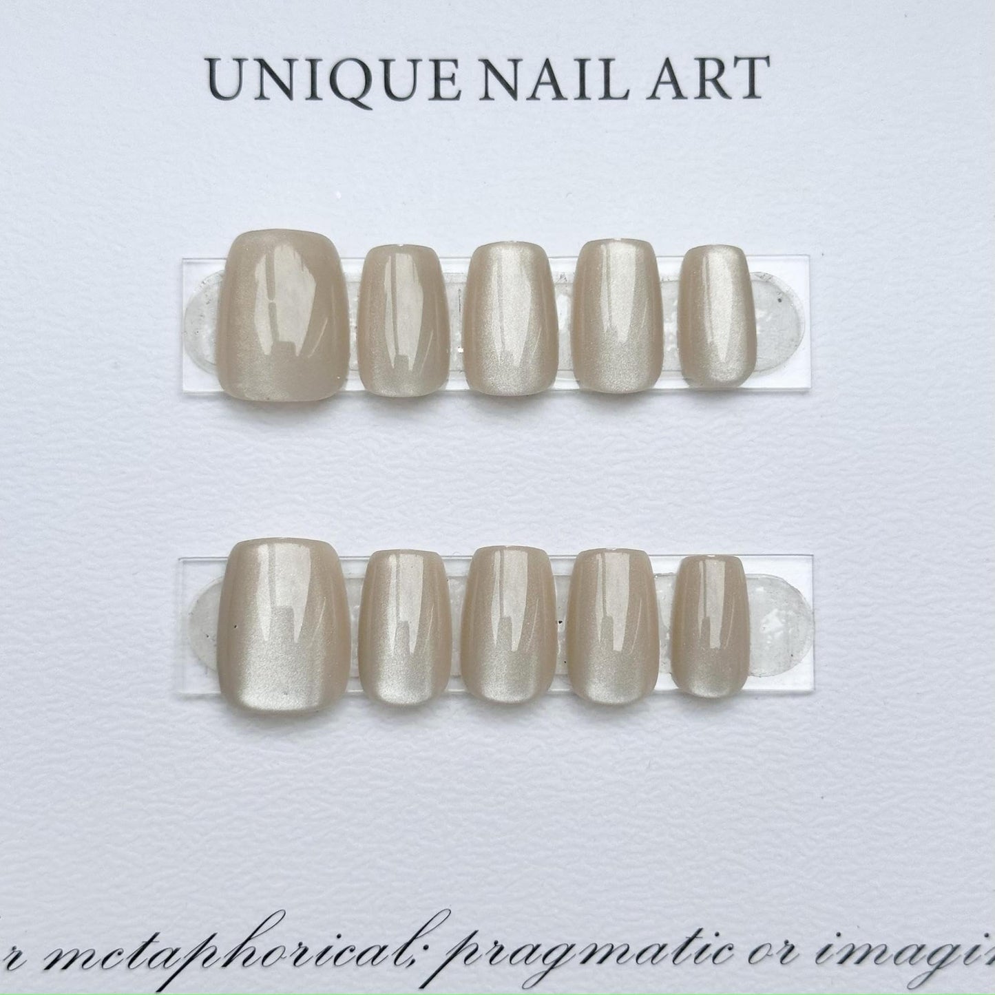 Yellow Press on Nails Short Square Fake Nails Shiny Glitter Acrylic Nails Glossy Cat Eye False Nails Press on Full Cover Gel Glue on Nails White Stick on Nails for Squoval Manicure 30Pcs