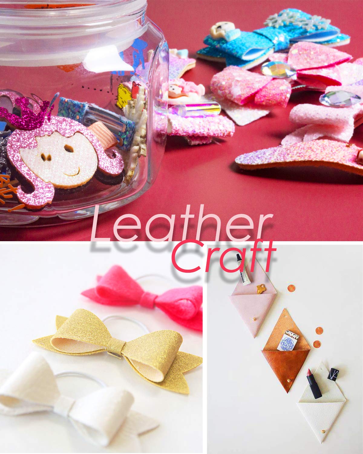 Caxilee Faux Leather Sheets for Craft One Roll Soft Smooth Surface Solid Leather Fabric Sheets 12" x 53” (30cm x 135cm) Inch Large Size for Leather Earrings Bows Wallets DIY Projects (Green)