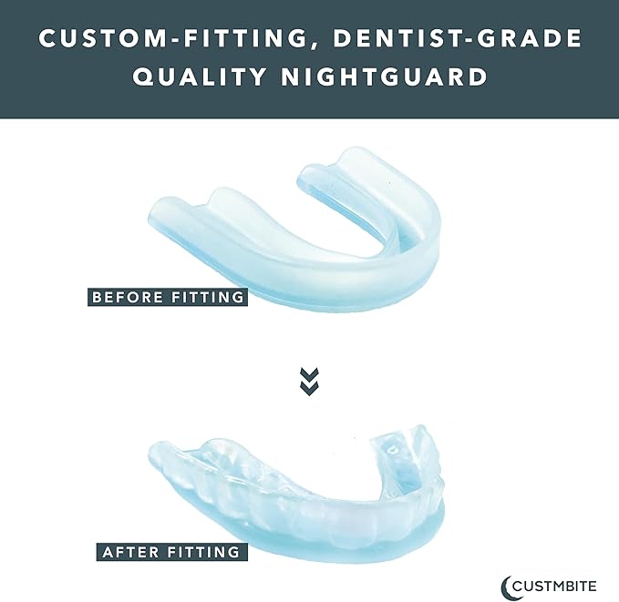 CUSTMBITE Premium Pro+ Night Guard with BiteGuard Technology, 2 Pack with Mouth Guard Case, USA Made, Mouth Guard for Grinding Teeth at Night, Bruxism NightGuard