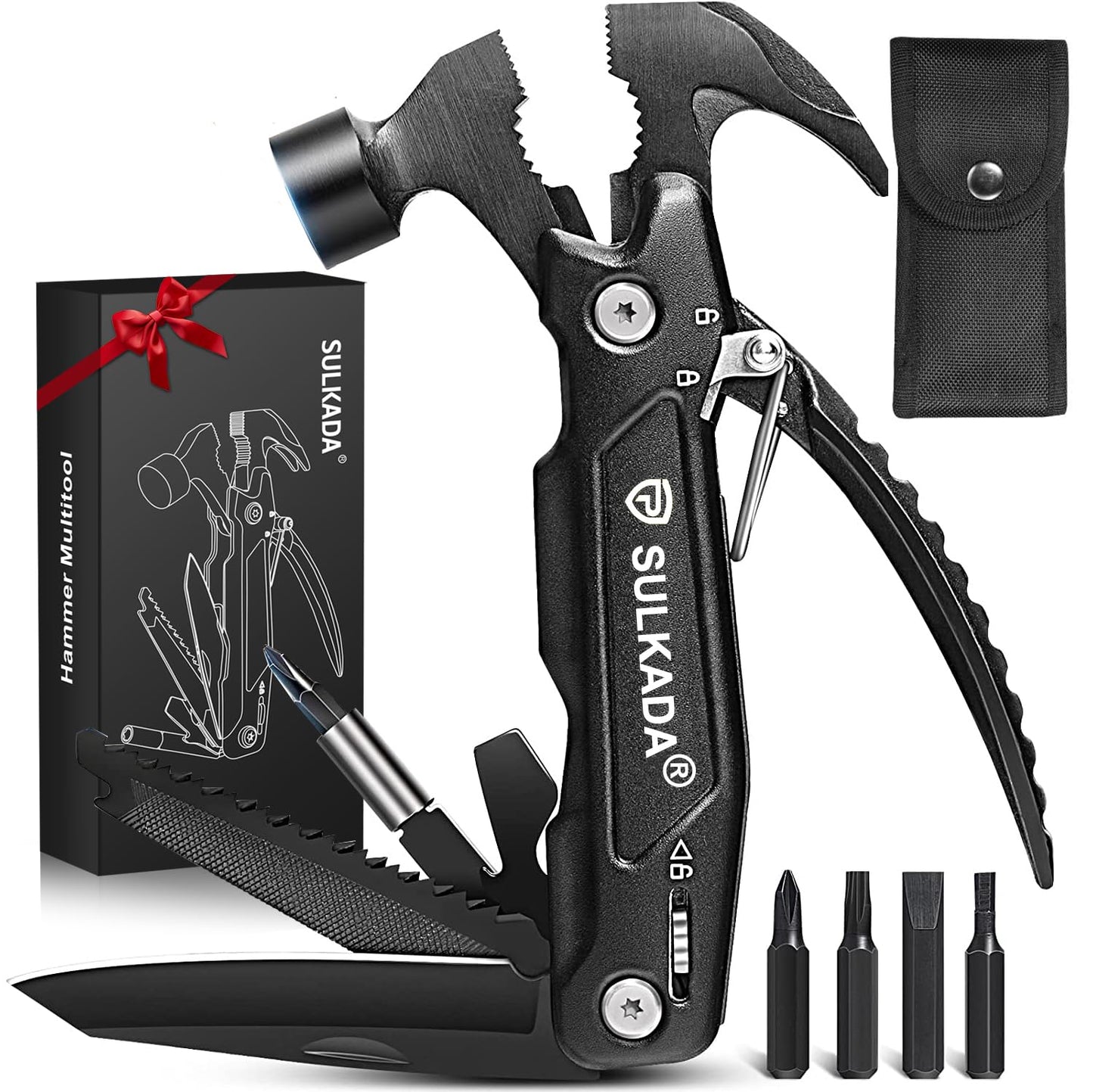 Gifts for men,Multitool Hammer 15 in 1 Camping Accessories Survival Gear,Valentines gifts Unique Brithday Gift Ideas