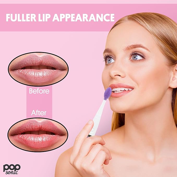 Lip Exfoliator w/AAA Battery (Lavender) - Silicone Lip Brush for Dry, Chapped, & Chafing Lips - Soft Bristle Lip Brush Exfoliating Tool for Smooth, Luscious Lips - Lip Products for Women & Men…