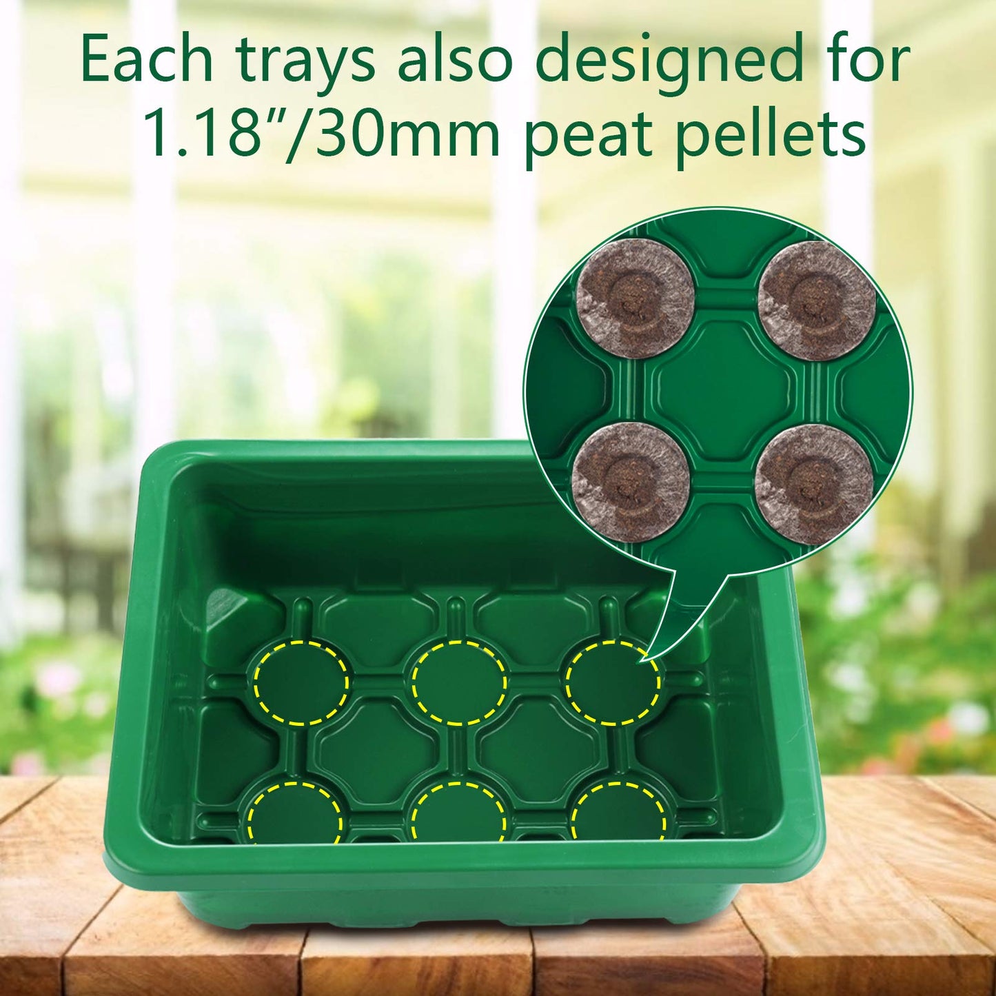 UWIOFF Seed Starter Tray, 12-Pack 144 Cells Seedling Starter Trays, Humidity Adjustable Seed Tray Kit with Dome and Base Greenhouse Grow Trays Mini Propagator for Seeds Growing Starting