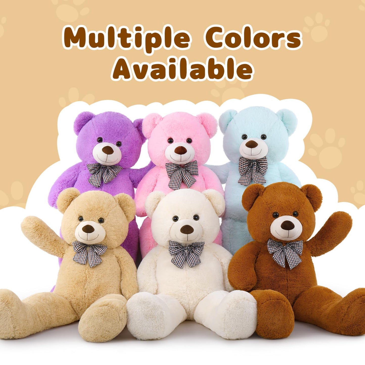 MaoGoLan Big Teddy Bear, 6 Feet Life Size Huge Plush Stuffed Animal, Adorable and Soft Teddy Bear Gift for Christmas, Valentine's, Birthday, or Long Distance
