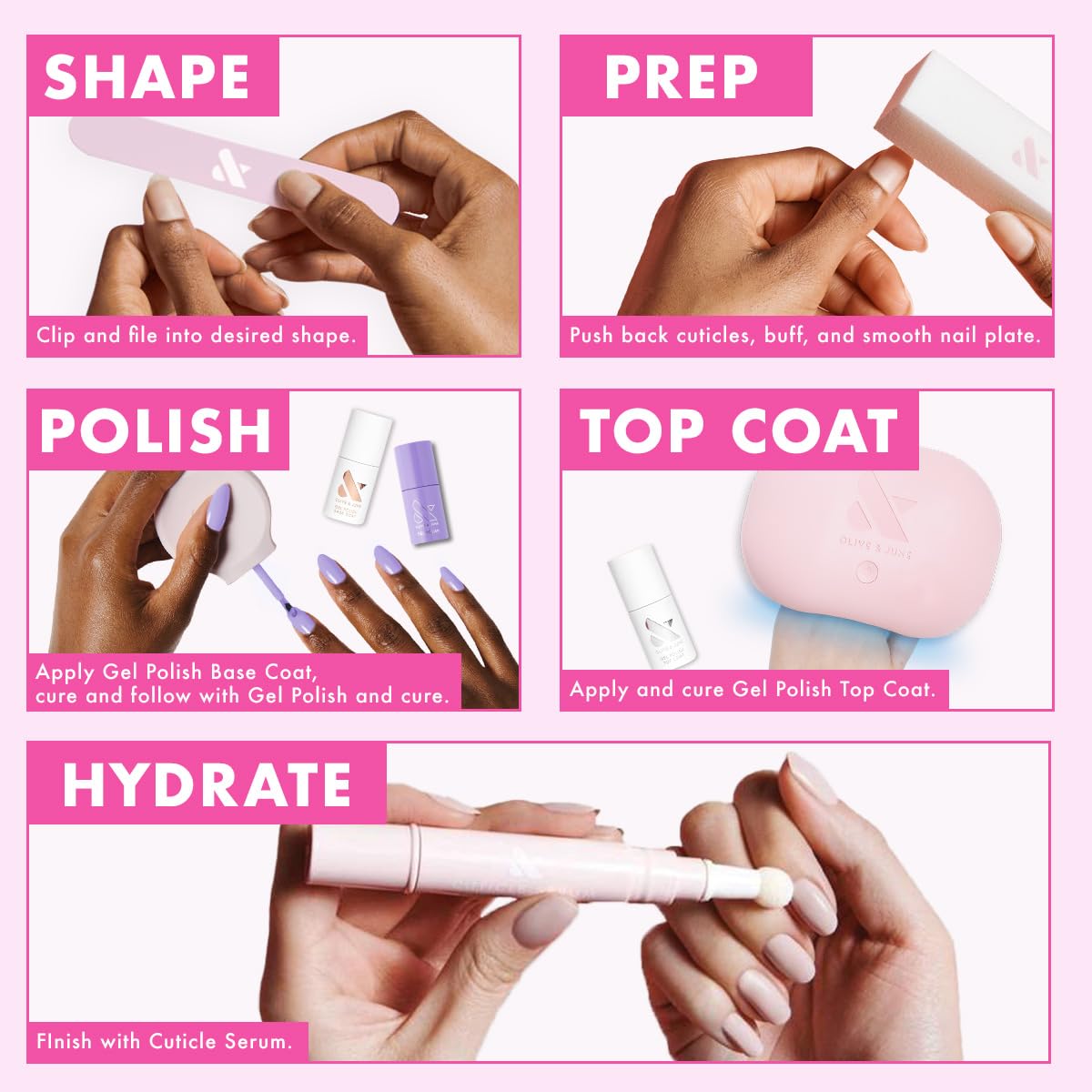 Olive & June Gel Polish | UV LED Nail Lamp Needed | Long Lasting Formula | Up to 21 Days of Wear | No Damage Removal|Salon-Quality Manicure Pedicure at Home|Vegan HEMA-Free Cruelty-Free| BP Icy Blue