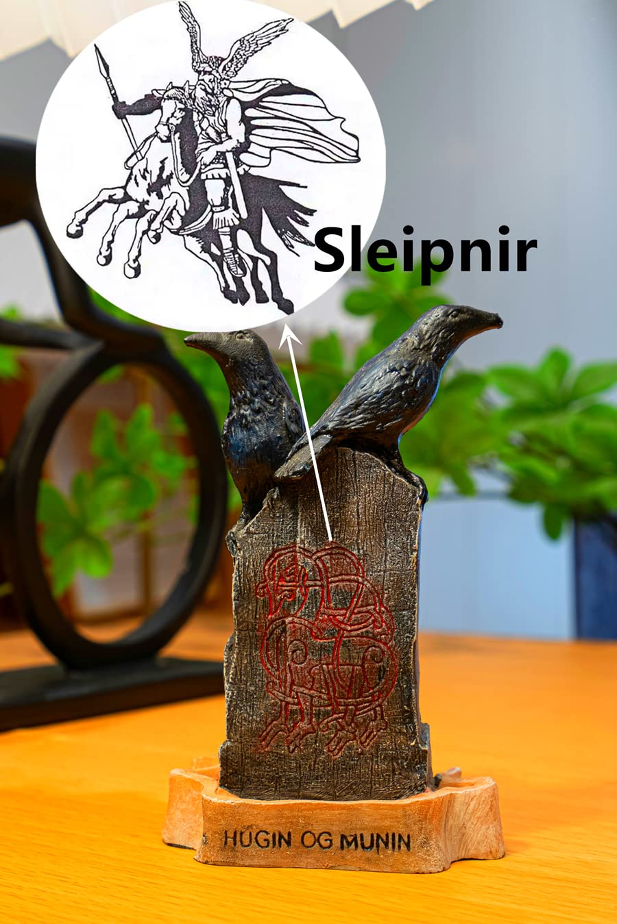 EASCHEER Hugin OG Munin Statue 3" Collectible Figurine Statue Sculpture Figure Crow Bird Model