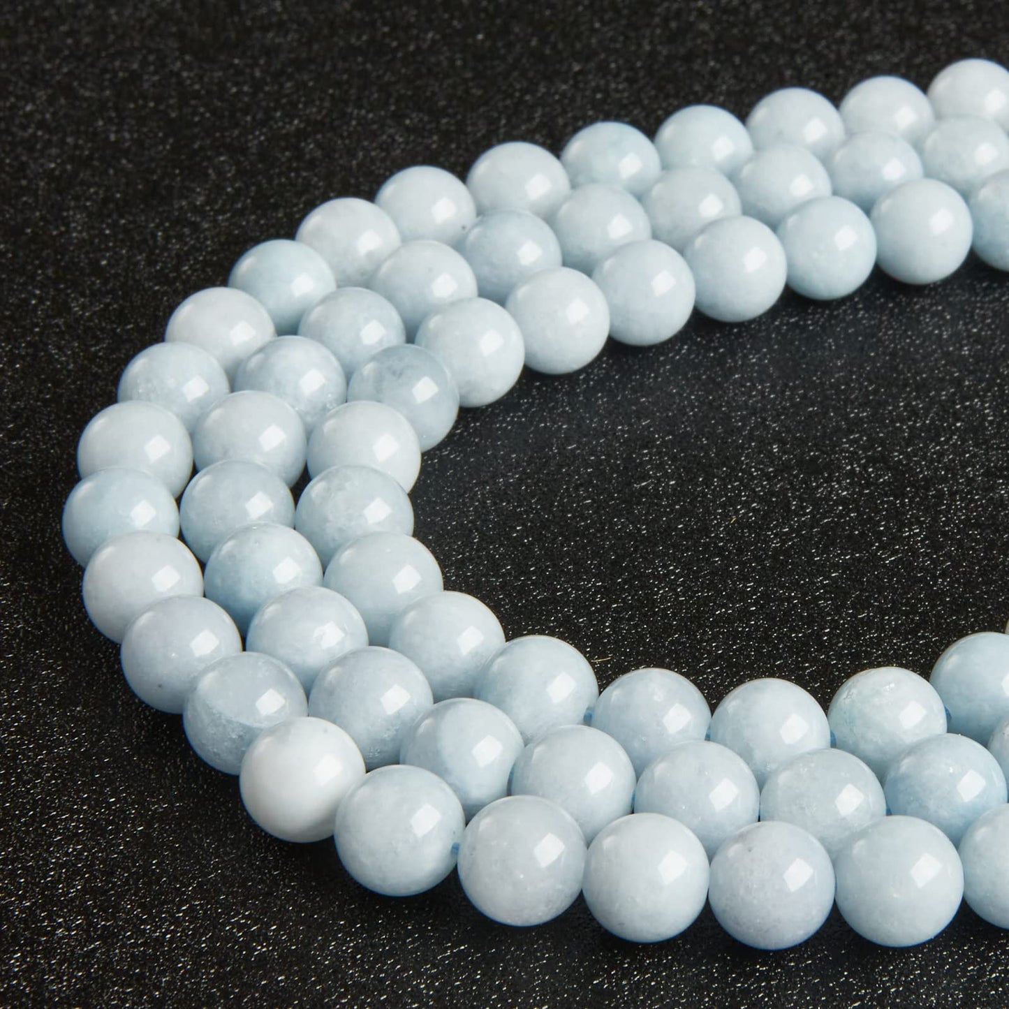 100pcs 8mm Aquamarine Beads Natural Gemstone Beads Round Loose Beads for Jewelry Making