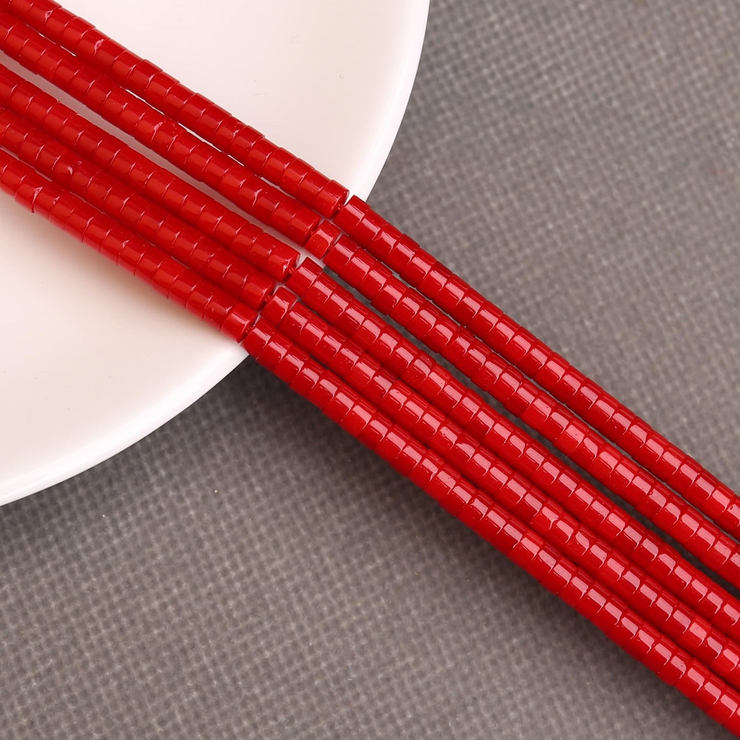 BONNY BOXX 150PCs Natural Red Coral Spacer Beads, Loose Semi Precious Flat Round Gemstone Heishi Disc Stone Beads for Beading Jewelry Making 4mm*2mm
