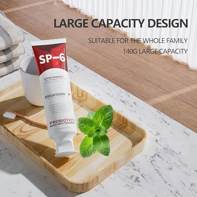Sp-6 Probiotic,WhiteningToothpaste,ContainingProbiotic Whitening Fluorine-Free, Refreshing Mint Flavor, Whitening Toothpaste (2PC)