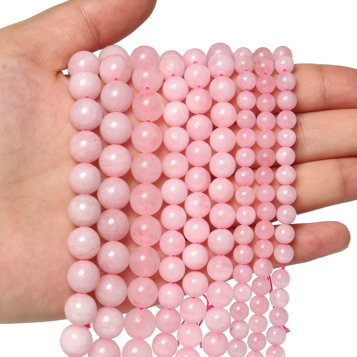 About 60pcs 6mm Natural Stone Beads Rose Quartz Beads Crystal Gemstone for Jewelry Making, DIY Bracelet Necklace