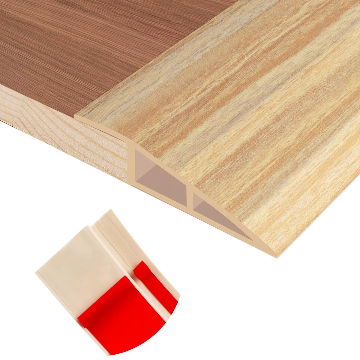 Floor Transition Strip Self Adhesive Vinyl Door Threshold Strip (10 Foot)