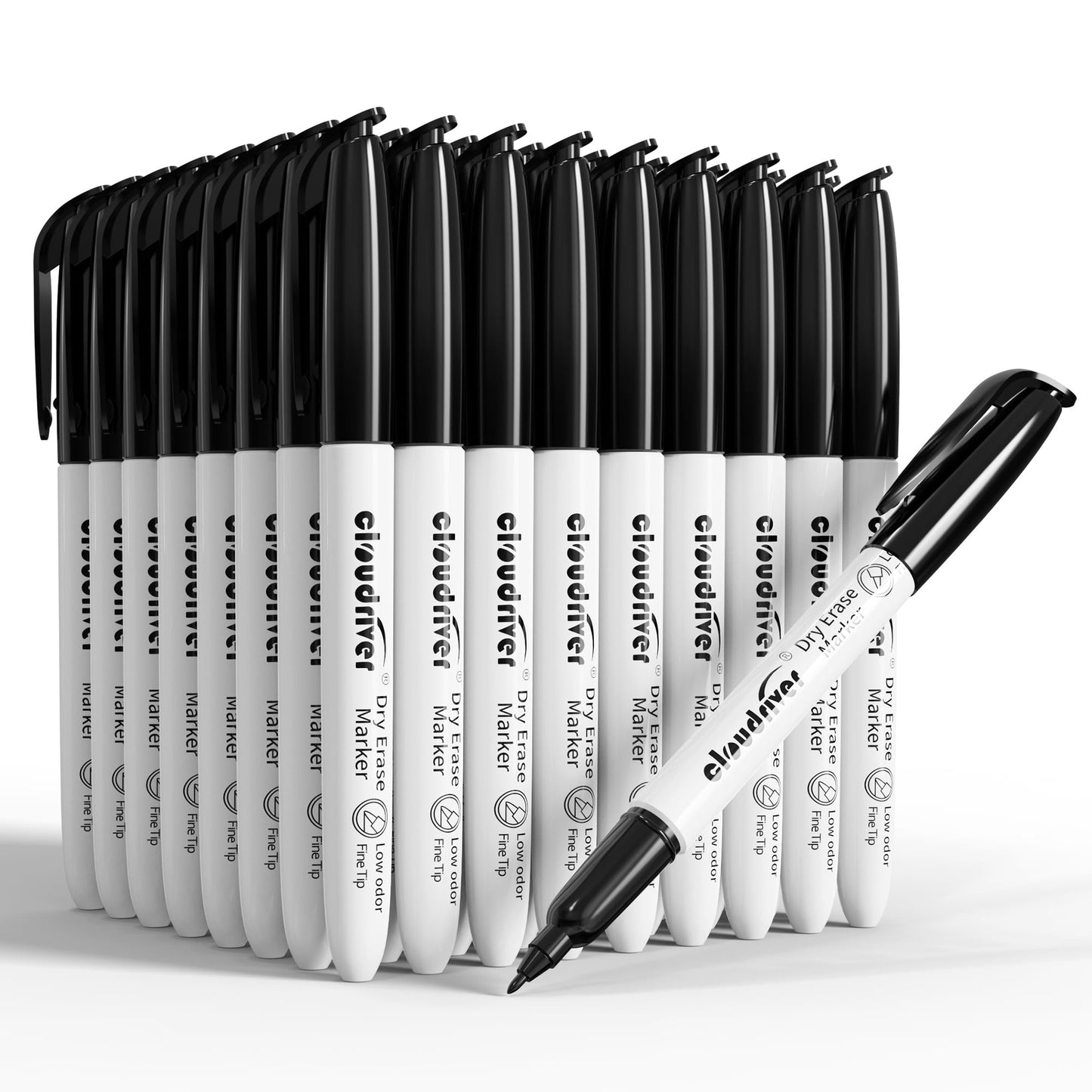 cloudriver Dry Erase Markers Ulta Fine Tip, 72 Pack Black Whiteboard Marker, 0.7mm, Low Odor, For Office And Home