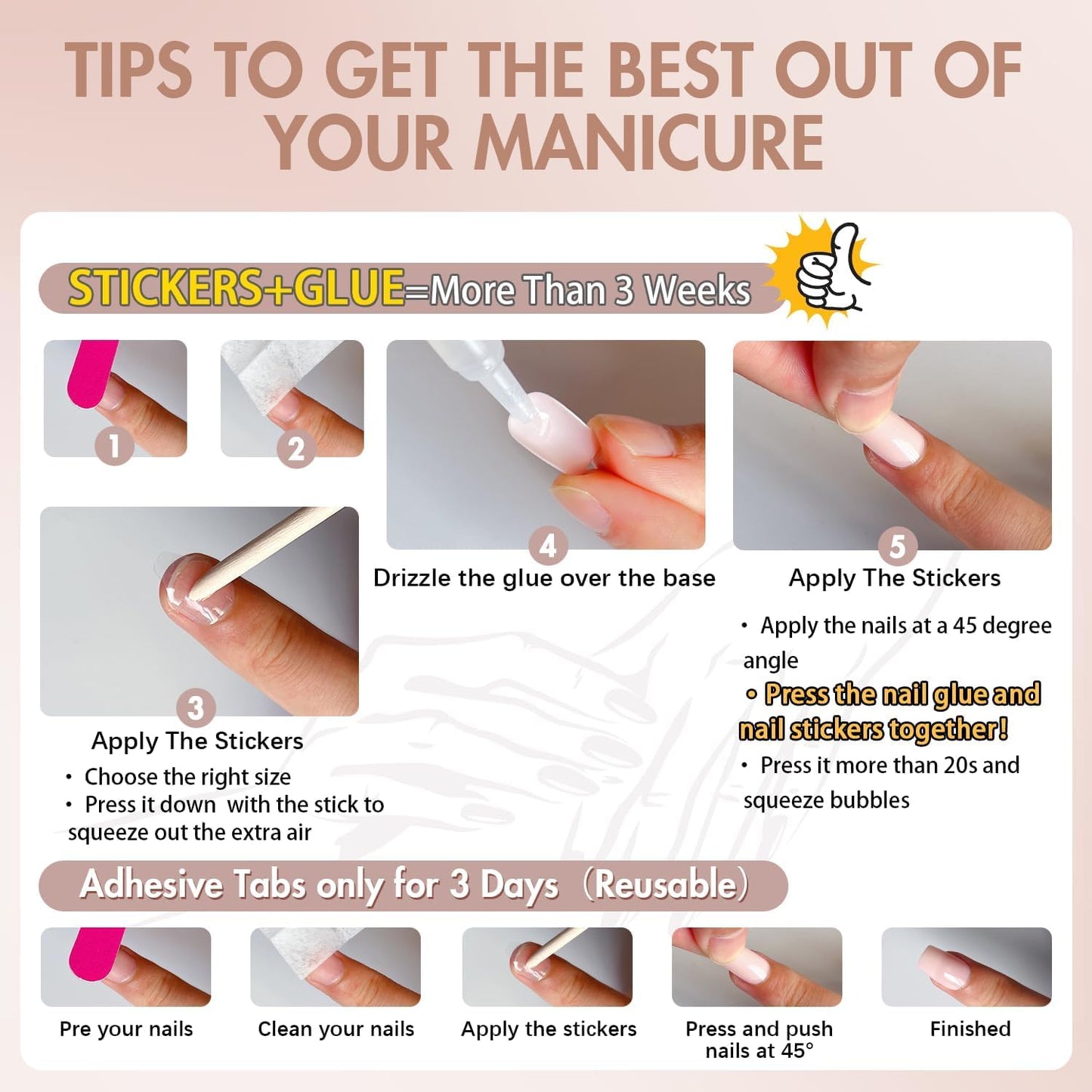 Yellow Press On Nails Medium Long Square, Xcreando Medium Coffin Nails Acrylic Nails Press ons Glue on Nails Medium Length, Solid Color Fake Nails for Women, Natural Thick Artificial Nails Stick on