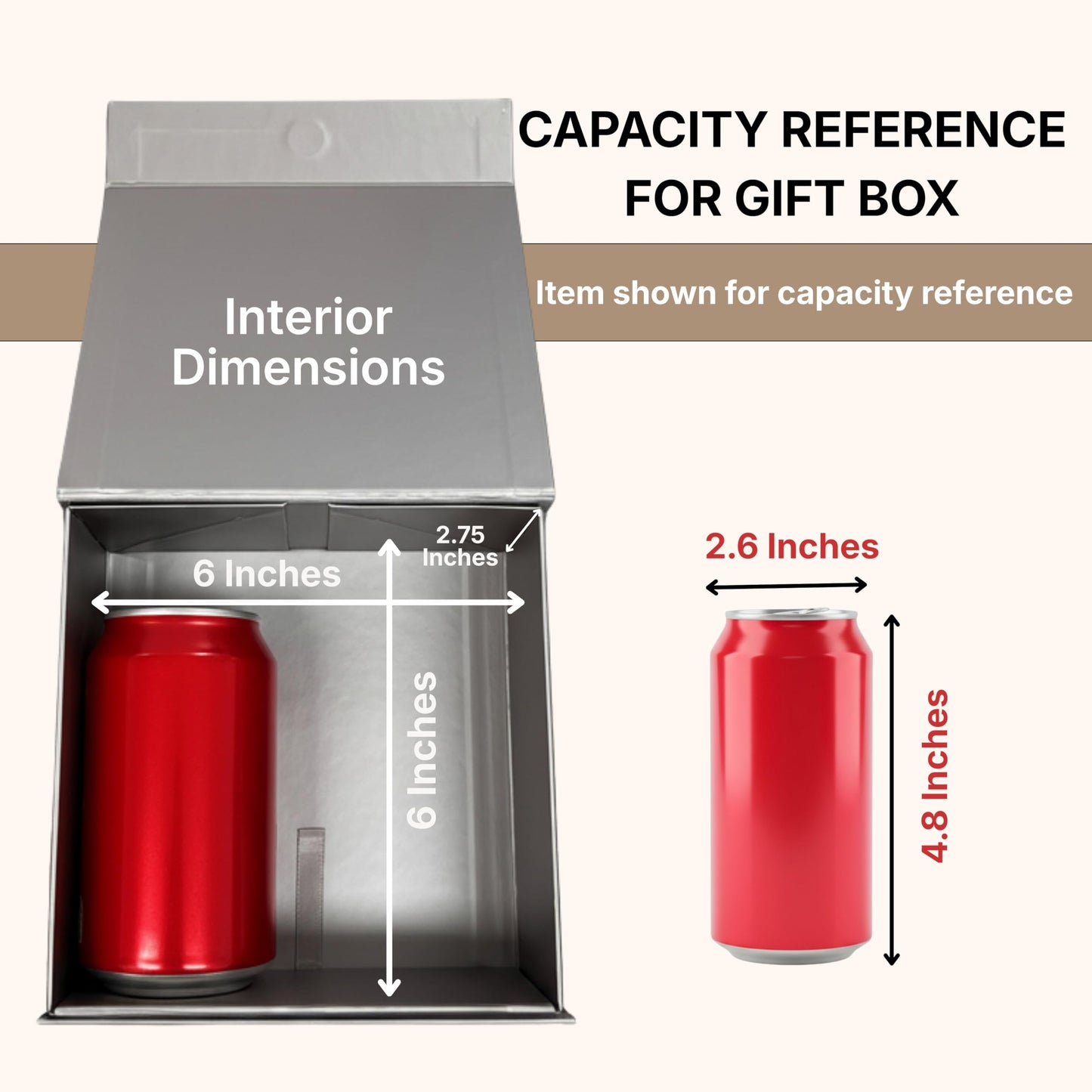 CECOBOX - Gift Boxes with Lids for Presents 6"x6"x2.75" - Matte, Collapsible Magnetic Closure Gift Box - Groomsmen & Bridesmaid Proposal Boxes, Wedding, PR, Birthdays, Holidays (Silver)