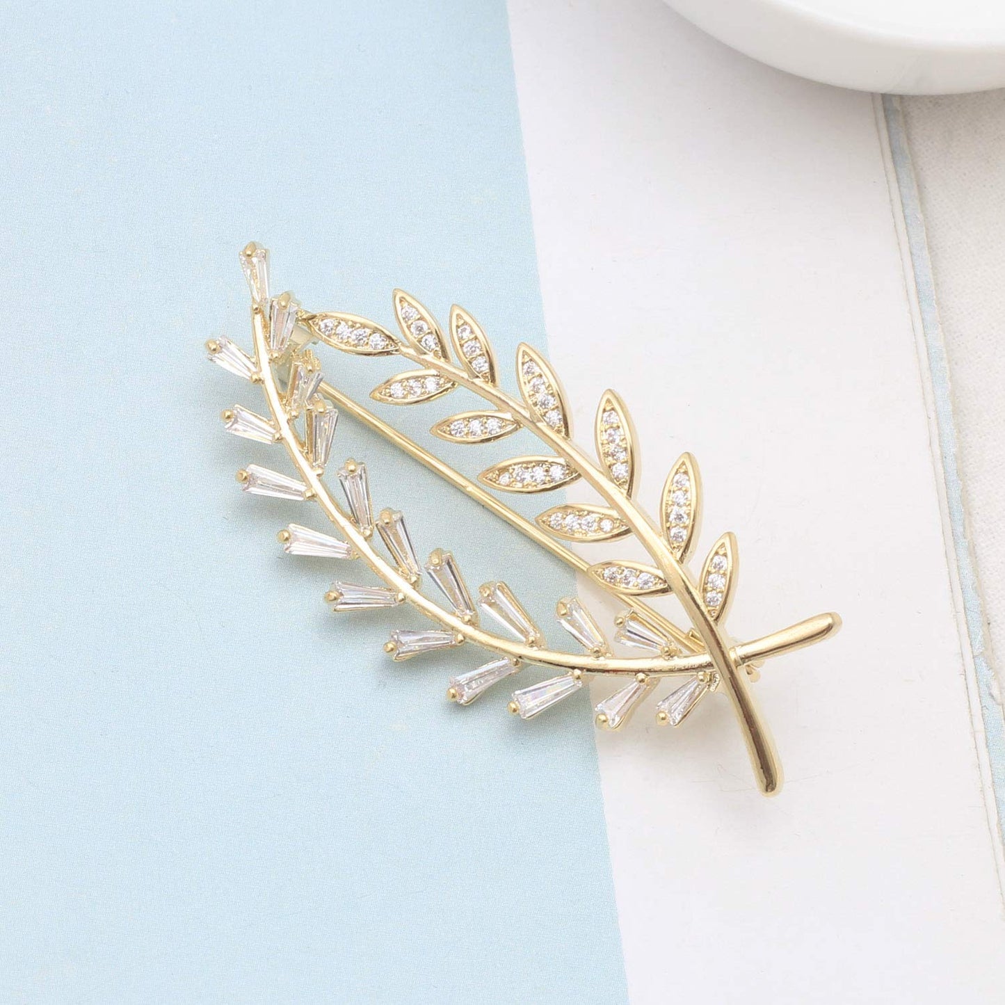 Gold Wheat Brooch Pins for Women Fashion Valentine
