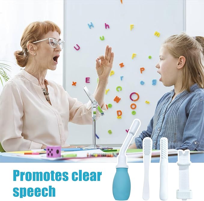 Tongue Exerciser Kit, Promotes Independent Eating and Clear Articulation– Oral Motor Stimulation Kit for Swallowing –Helps Support Oral Muscle Training for Home and Family Use