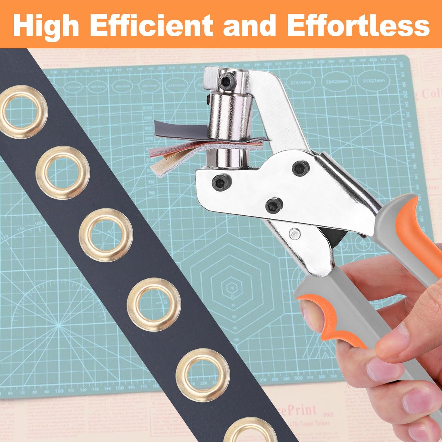 ZAPSIFOU Grommet Tool Kit with 200 Sets 3/8 Inch 10mm Grommets, Heavy Duty Grommet Kit, Grommets Pucher with Hole Punch and Eyelets, Eyelet Pliers Kit for Tarp, Fabric, Banner, Canvas, Leather