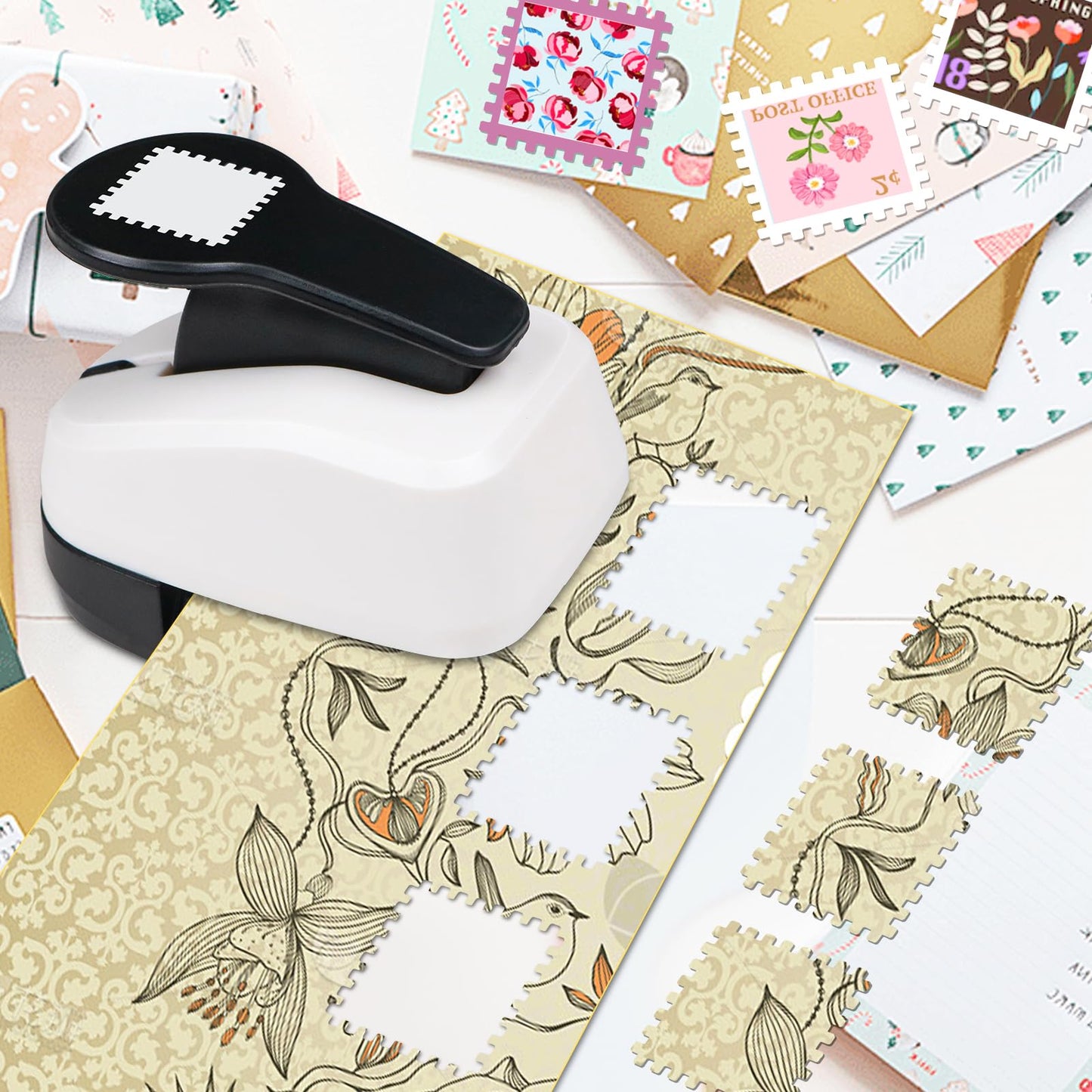 Stamp Punch, Postage Stamp Puncher, 1x1 inch Stamps Hole Punches, Square Punches for Paper Crafts, Stamps Shaped Paper Puncher, Square Crafts Punch for Scrapbooking