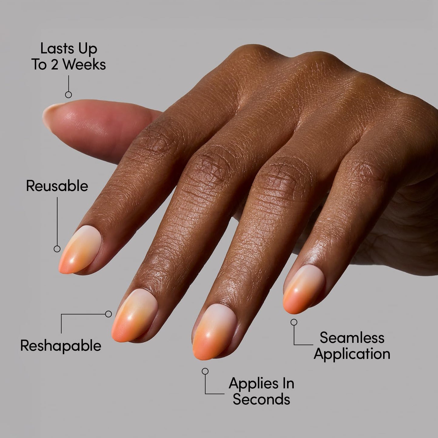 Glamnetic Press-On Nails Bundle - Candy Corn & Tiny Pumpkin | Short Oval Glazed Fake Nails with Ombre Design | Short Squoval French Tip Fake Nails with Pumpkin Graphics | Durable, Salon-Quality Nail K