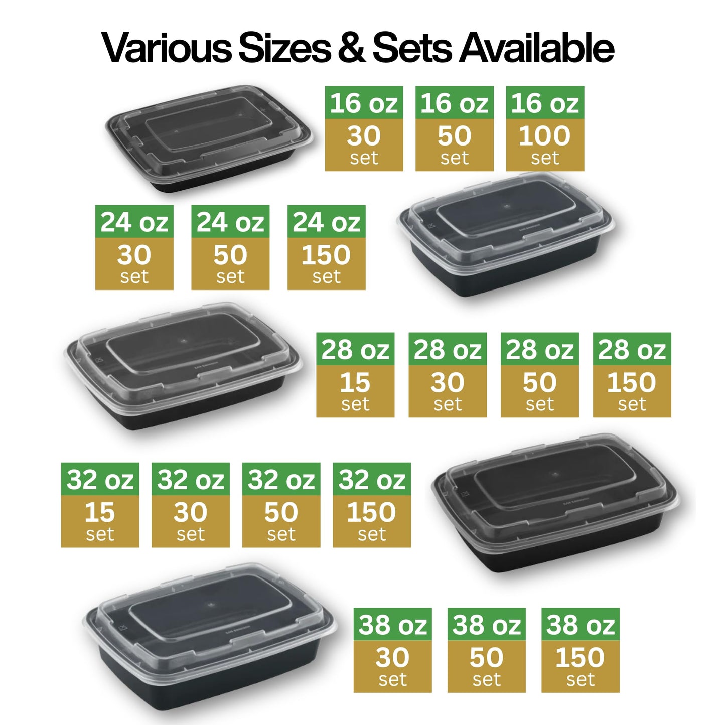 ProTakeOut Meal Prep Containers [30 Pack] Rectangular Food Storage Containers with Lids, Bento Box, BPA Free, Stackable, Microwave/Dishwasher/Freezer Safe To Go Food Containers for Meal Prep (28 oz)
