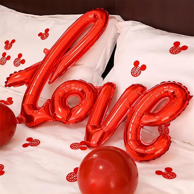 5 Pcs Red Heart Shaped Balloons Red Love Valentine Balloons for Valentines Day Bridal Shower Wedding Party Decorations
