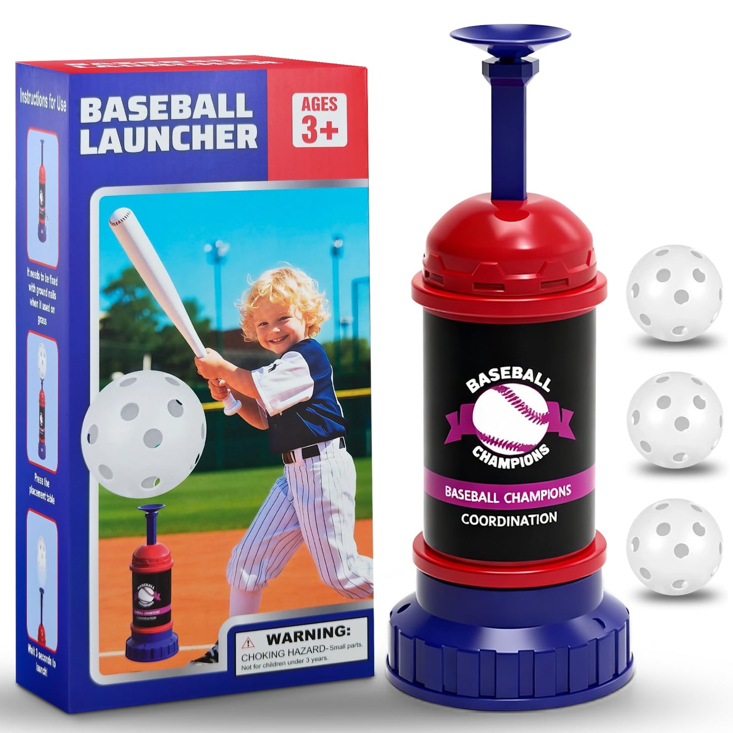 Tulywood Baseball Training Tee Ball Popper,Pop Up Baseball Trainer,Hitting Tee for Perfect Swings,Batting Machine for Practicing Hitting Without a Pitcher