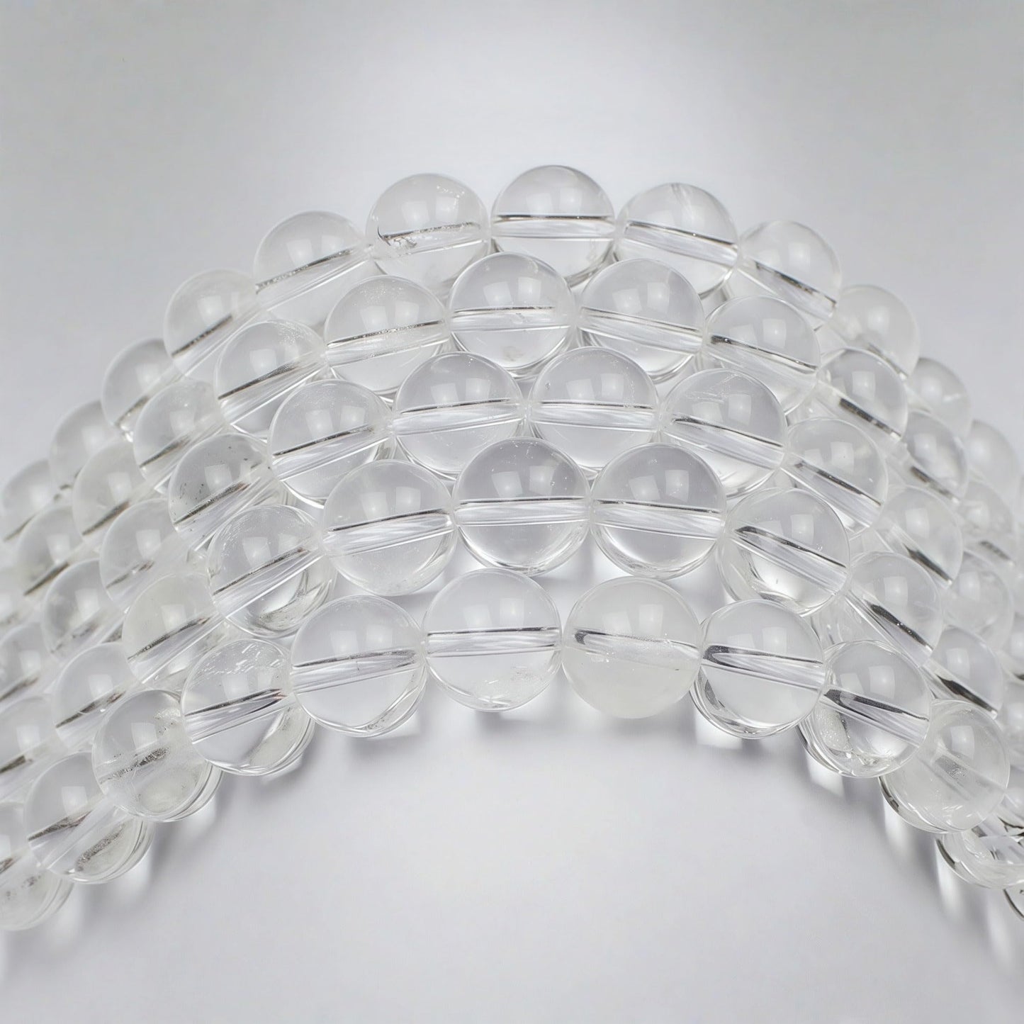MJDCB 7A Natural White Clear Quartz Beads Gemstone for DIY Bracelet Making 15" (10mm)