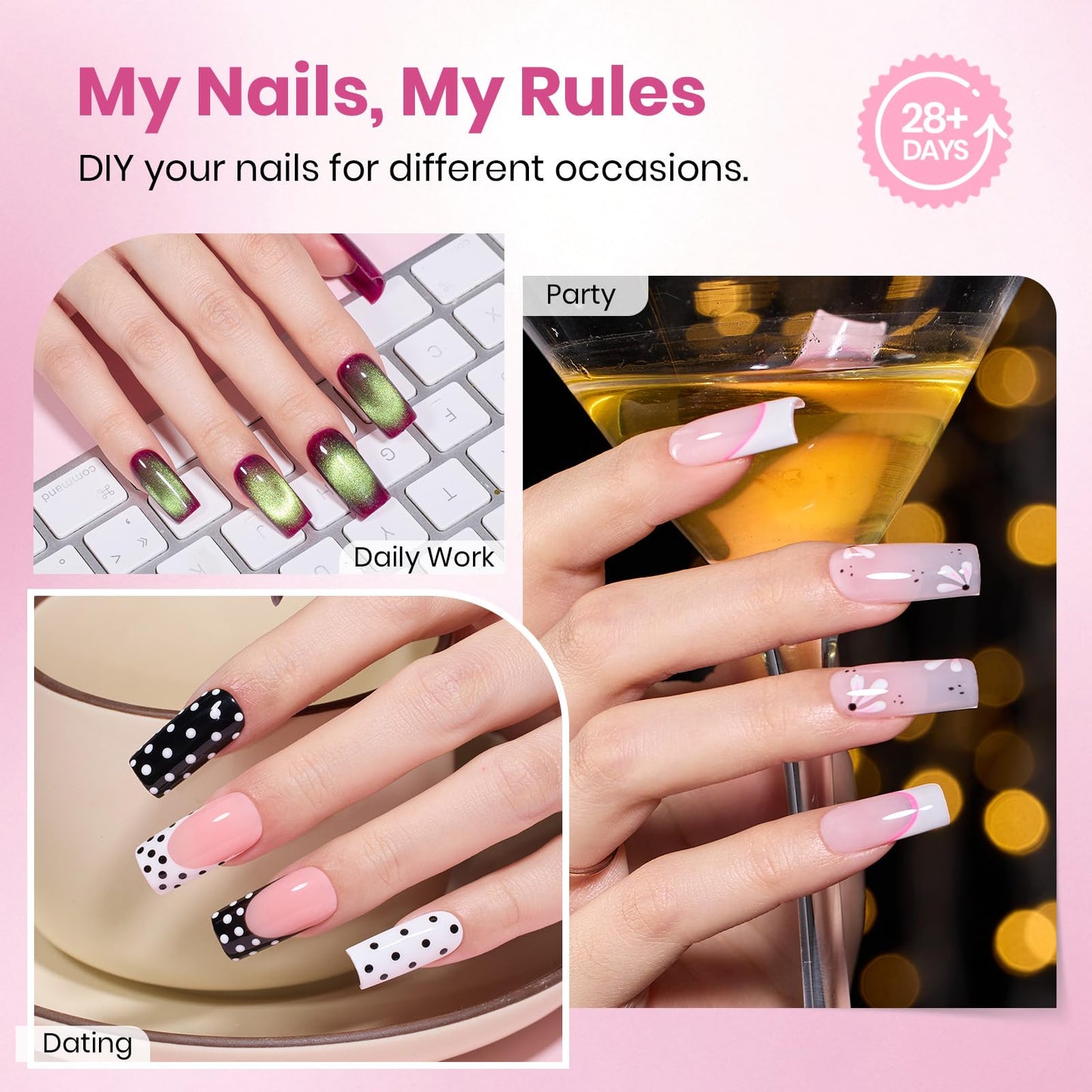 Beetles Gel Nail Tips Flat-X- Square Medium, 320pcs 16 Sizes(00-14), Pre-Etched Half Matte Full Cover Soft Gel Nail Tips, Clear Press on False Nail Extension Acrylic Fake Nails, Easy DIY Salon Art