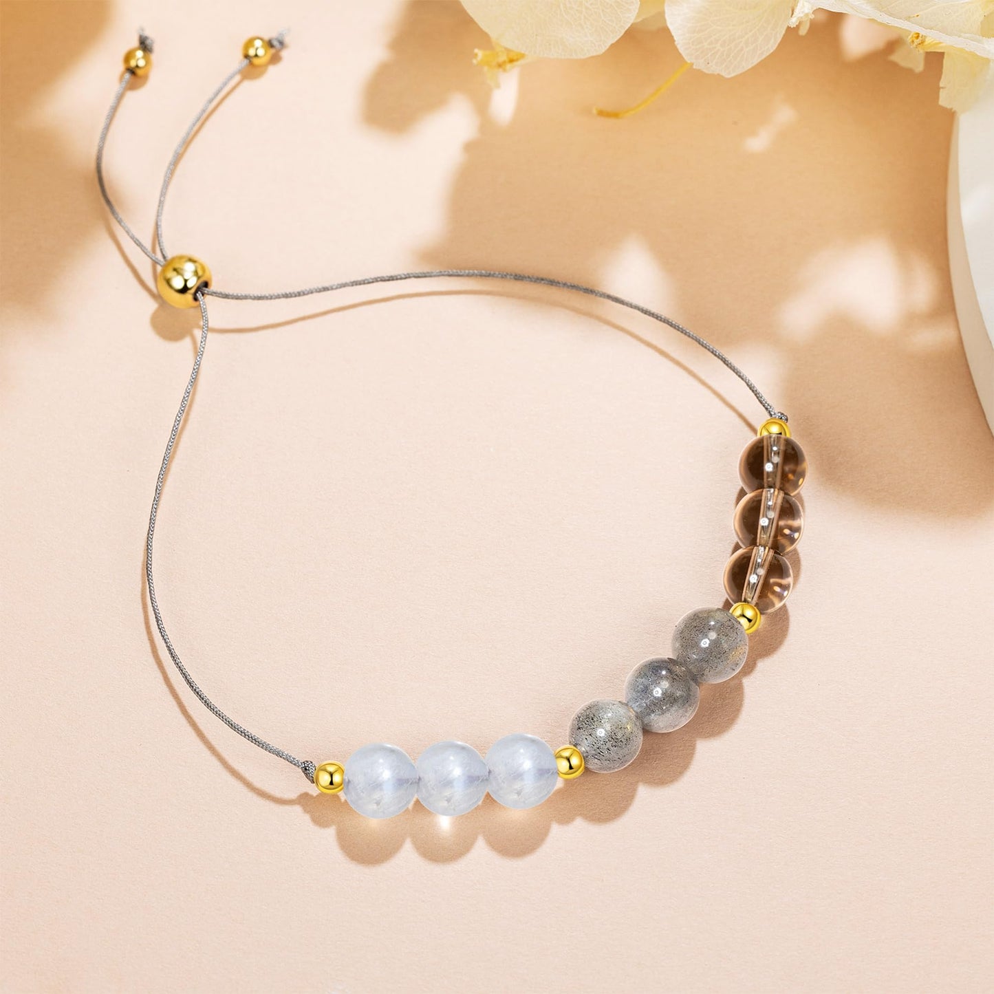 NOURISHLOV Anxiety Relief Bracelet, Unbreakable Bracelets for Stress Relief, Crystal Healing Inspirational Gift for Her, Strength Protection Bracelet